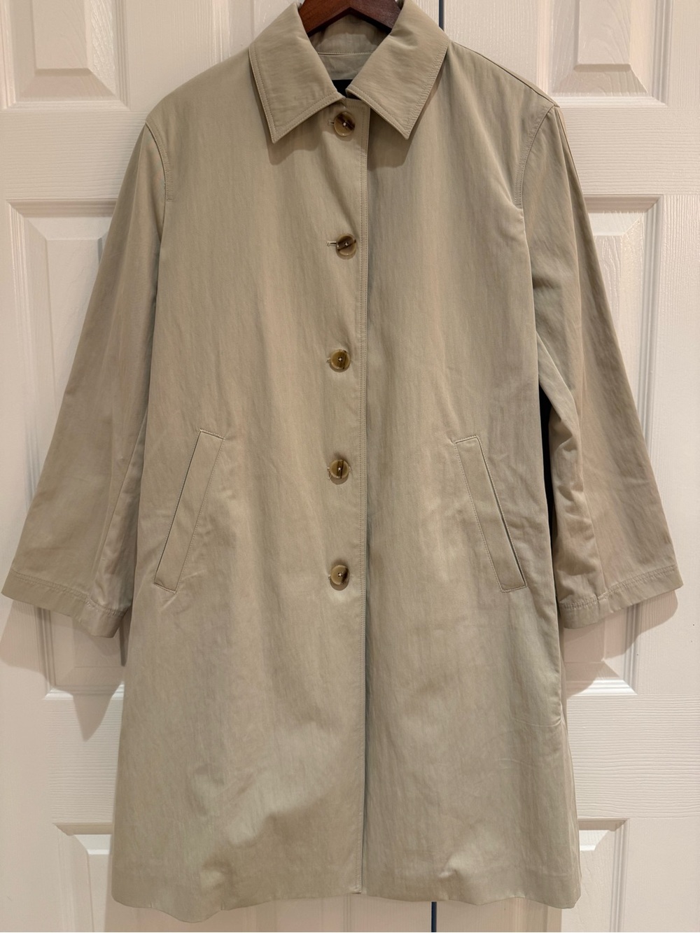 Massimo Dutti Light Beige Single-Breasted Trench Coat - Picture 3 of 8